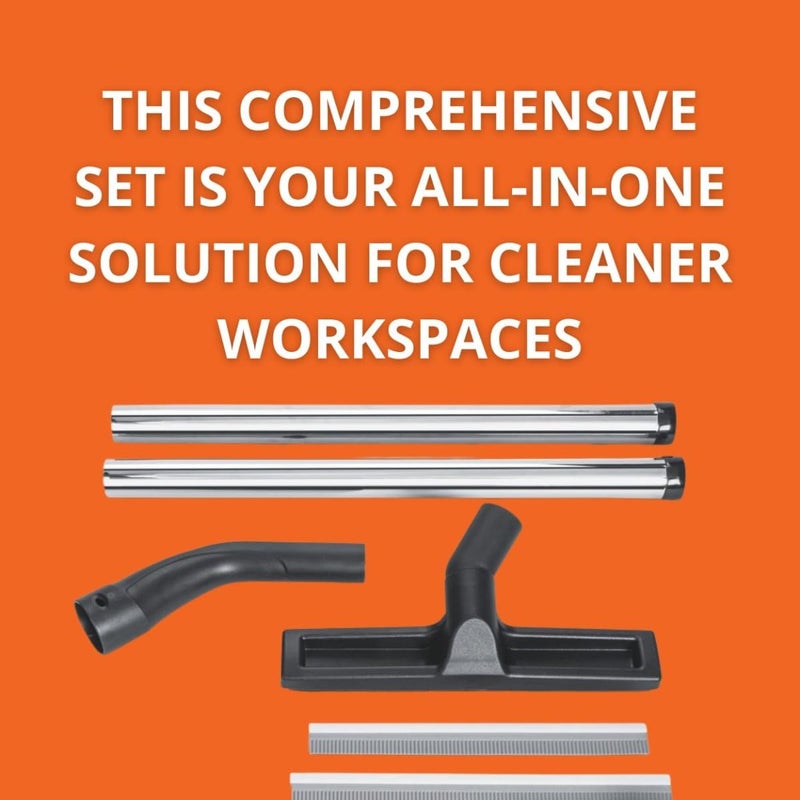 Fein Accessory Set for Efficient Cleaning on Turbo Wet/Dry Dust Extractors - Includes Metal Extension Tubes, Crevice Nozzle, Dusting Brush and Elbow - 31345071020 - Image 4